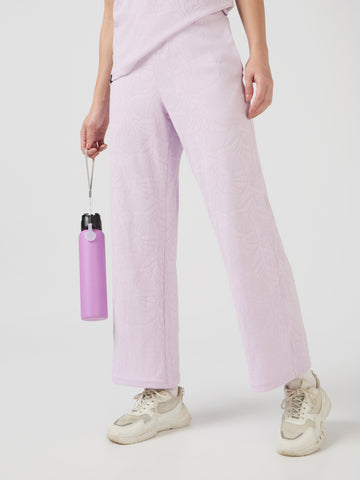 Women Textured Straight Fit Trackpants with COTFLEX