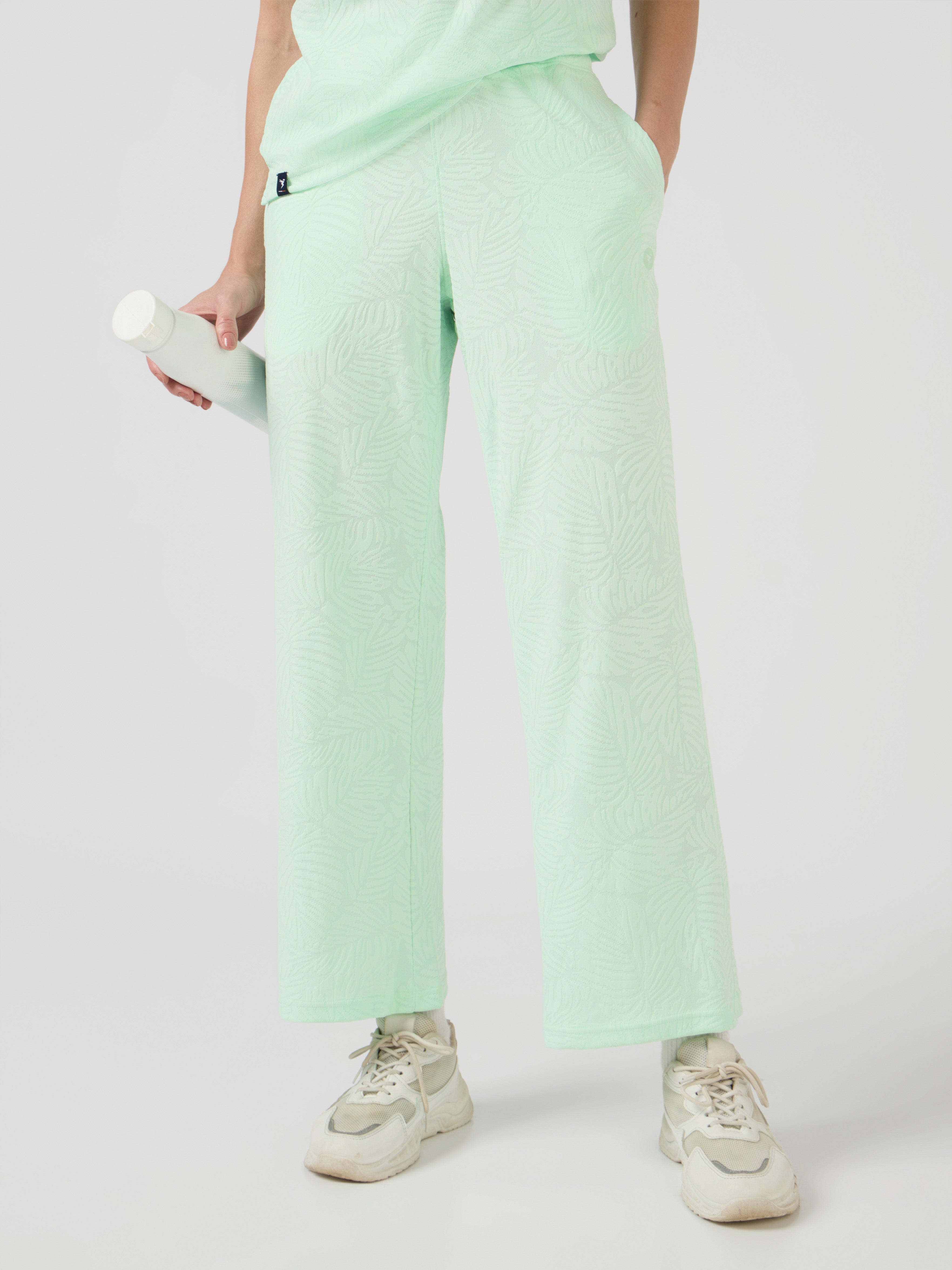 Women Textured Straight Fit Trackpants with COTFLEX