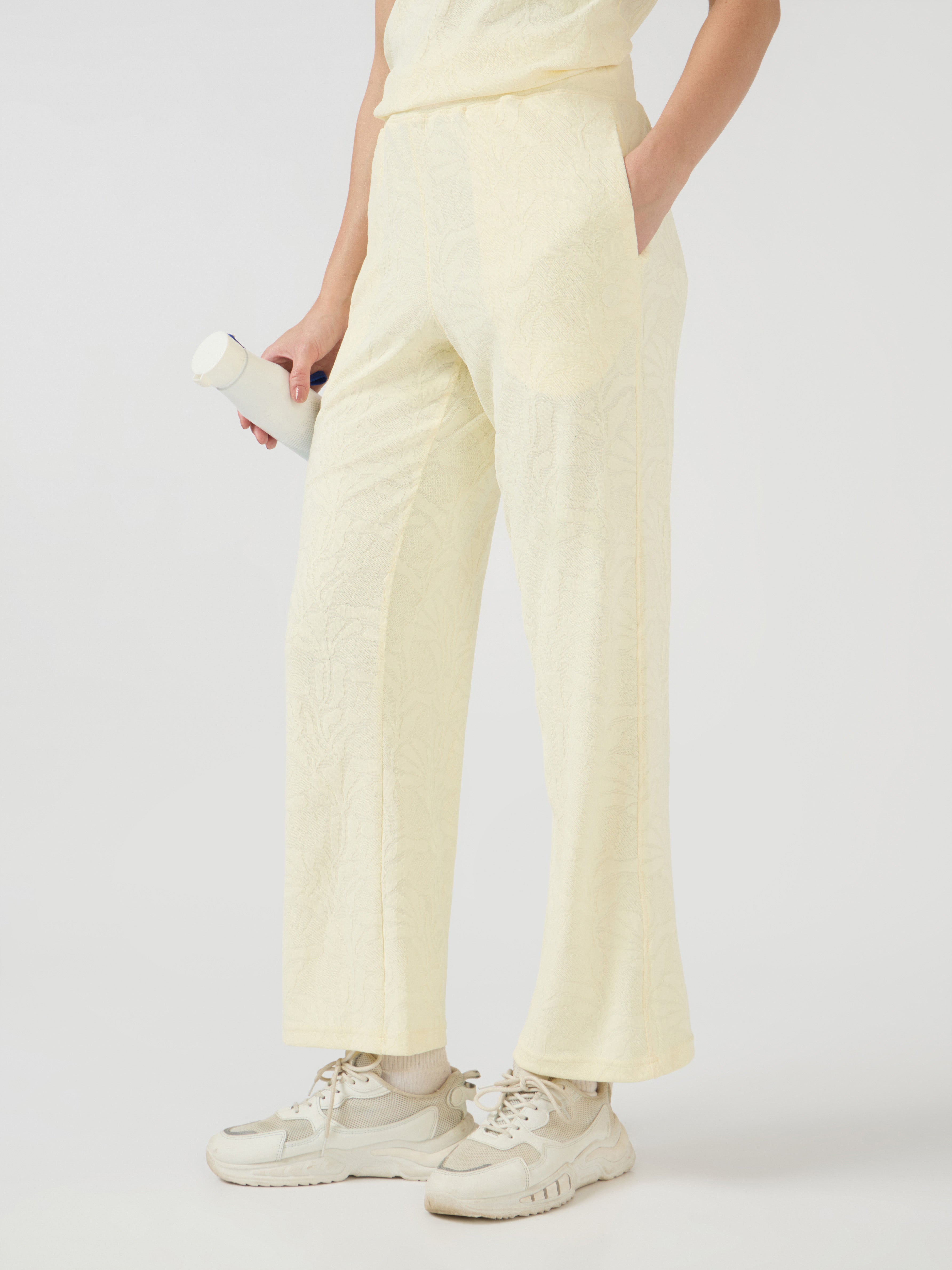 Women Textured Straight Fit Trackpants with COTFLEX