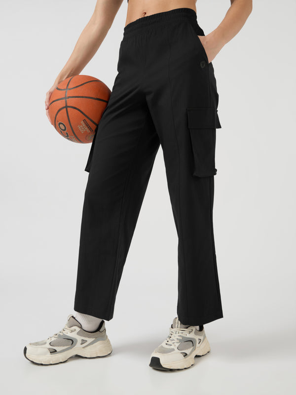 Women Solid Slim Fit Sports Cargo Trackpants with TS FLEXI