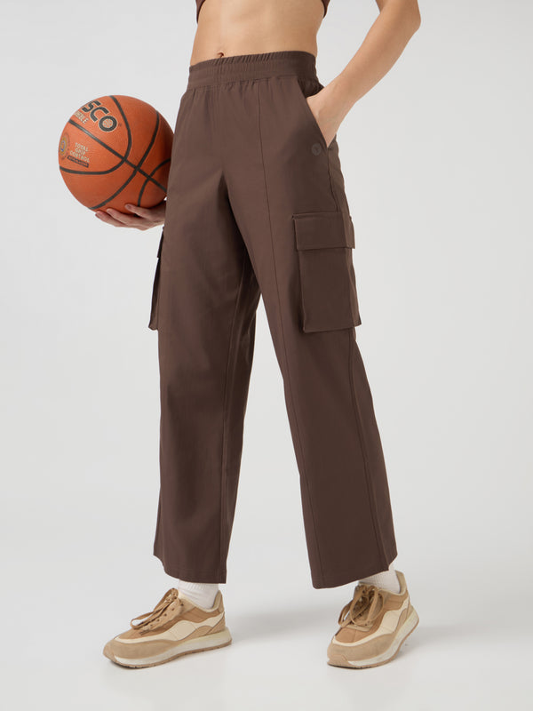 Women Solid Slim Fit Sports Cargo Trackpants with TS FLEXI