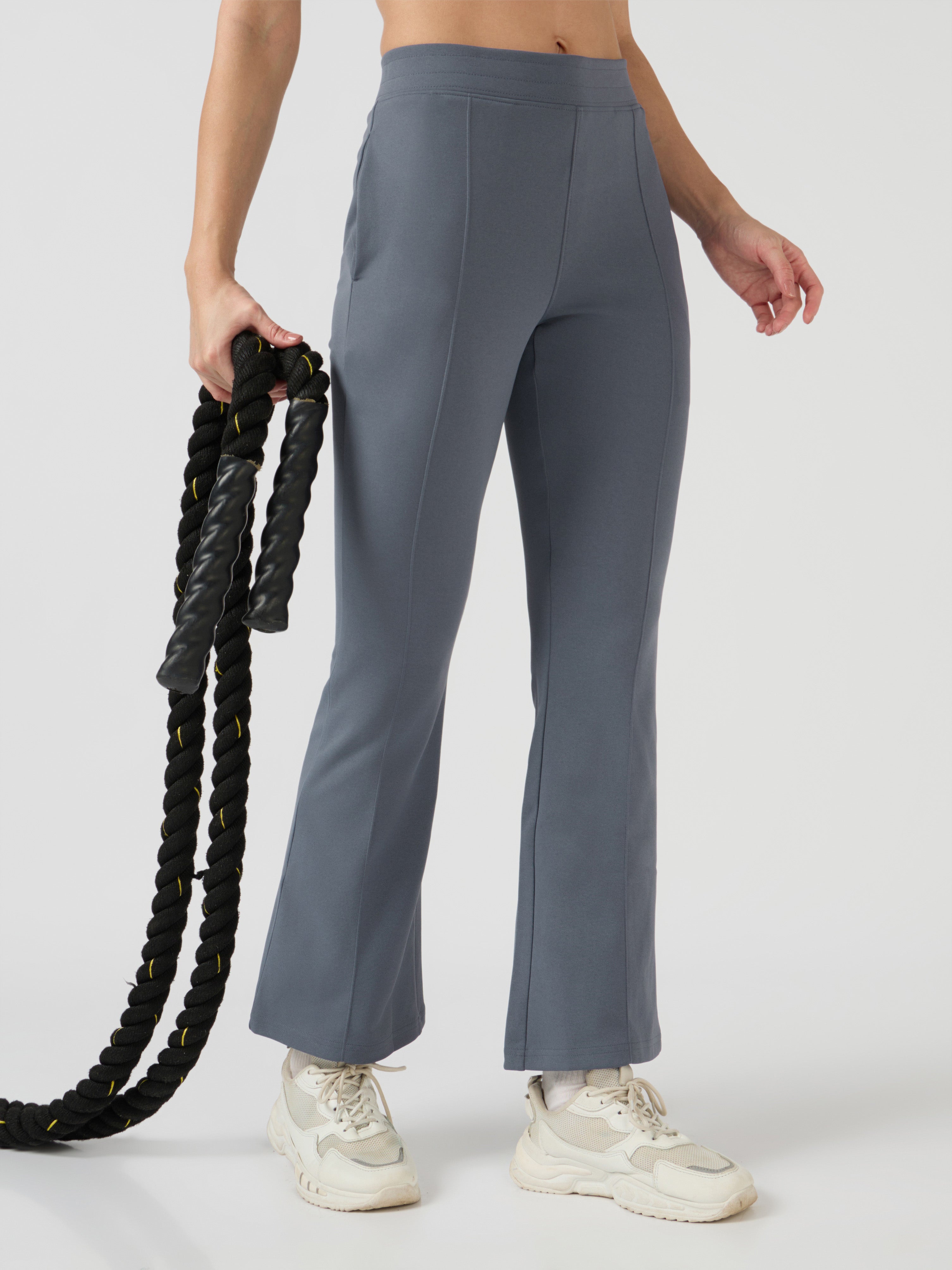 Women Solid Fit & Flare Pants with ELASTO PLUS