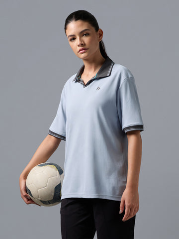 Women’s Oversized Jacquard Polo T-shirt  with MATPIQ
