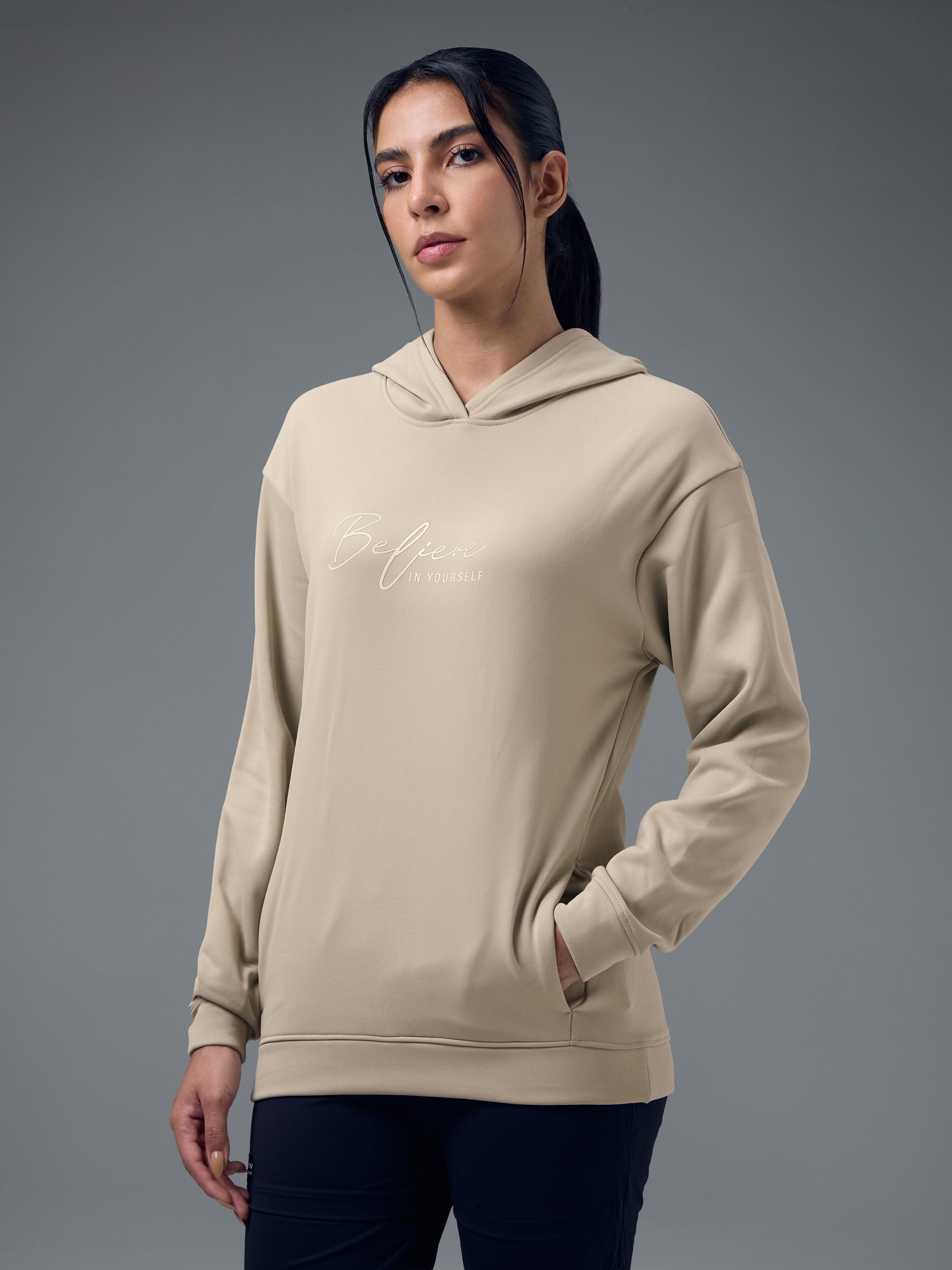 Women Slim Fit Hooded Sports Sweatshirt with TECHNOWARM+