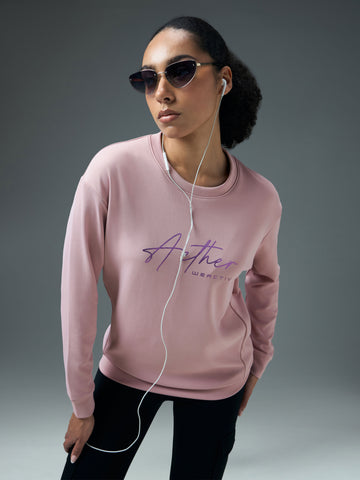 Women Solid Slim Fit Round Neck Sports Sweatshirt with ELASTOPLUS