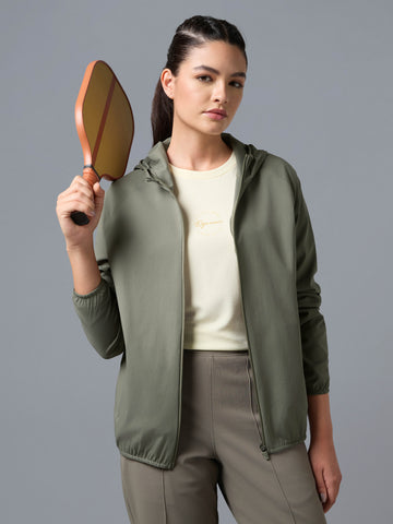 Women Slim Fit Hooded Jacket with TECHNOWARM+