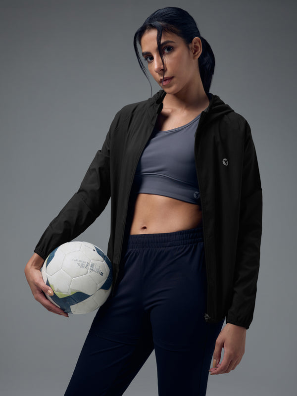 Women Slim Fit Hooded Jacket with TECHNOWARM+