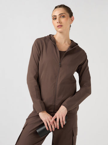 Women Slim Fit Hooded Jacket with TECHNOWARM+