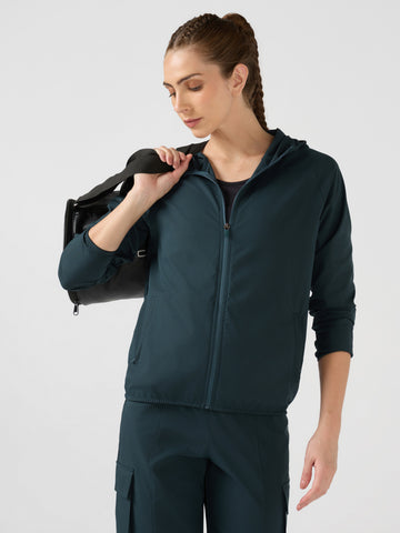 Women Slim Fit Hooded Jacket with TECHNOWARM+