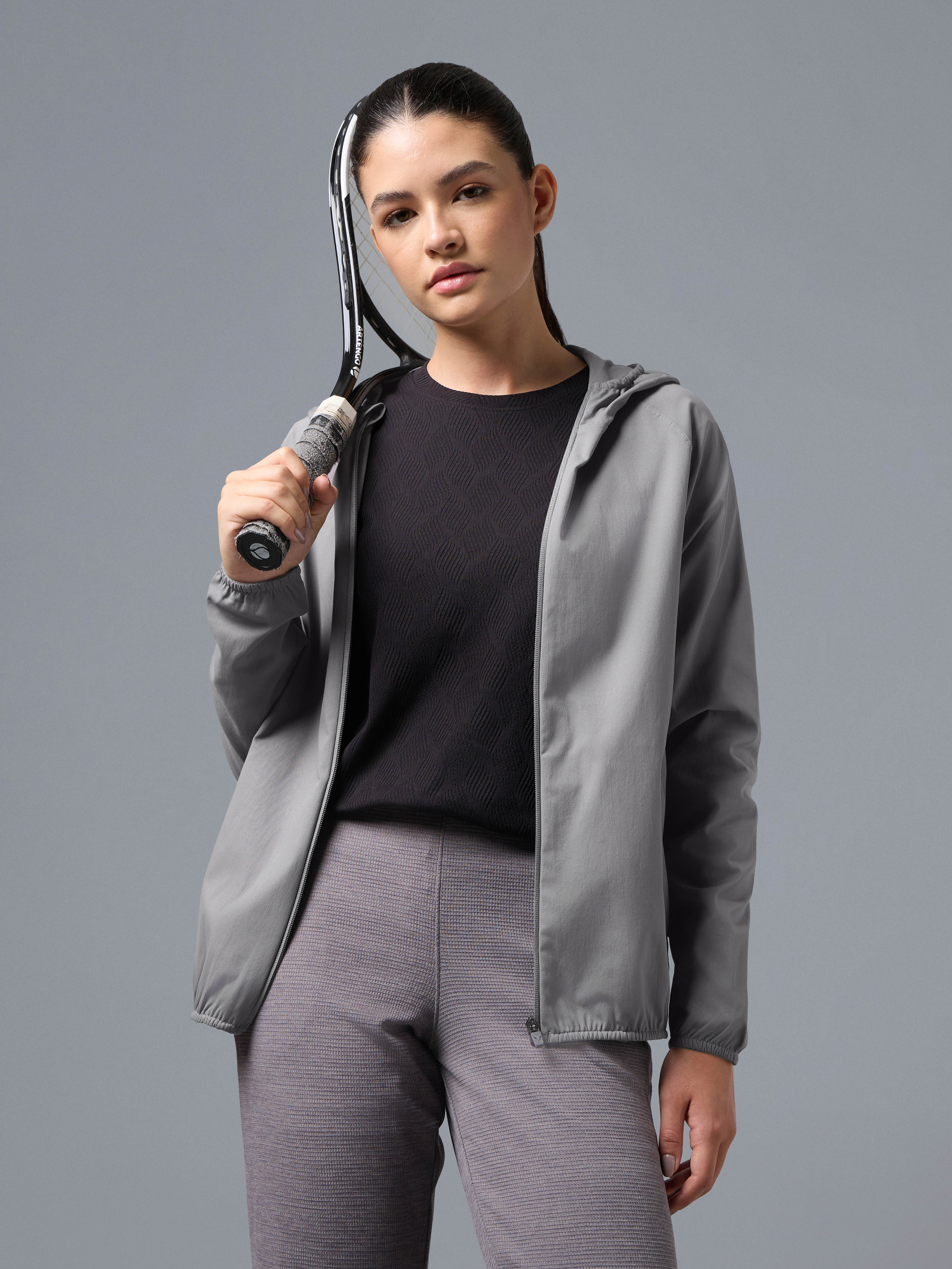 Women Slim Fit Hooded Jacket with TECHNOWARM+