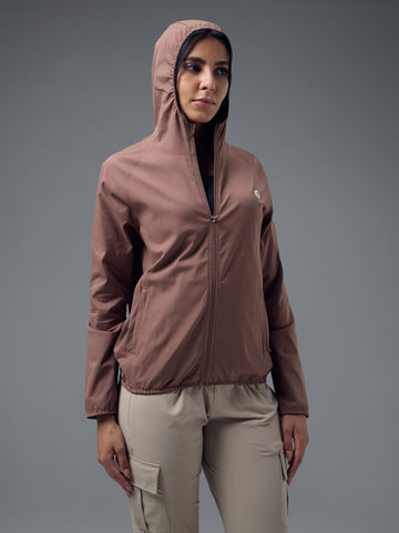 Women Slim Fit Hooded Jacket with TECHNOWARM+