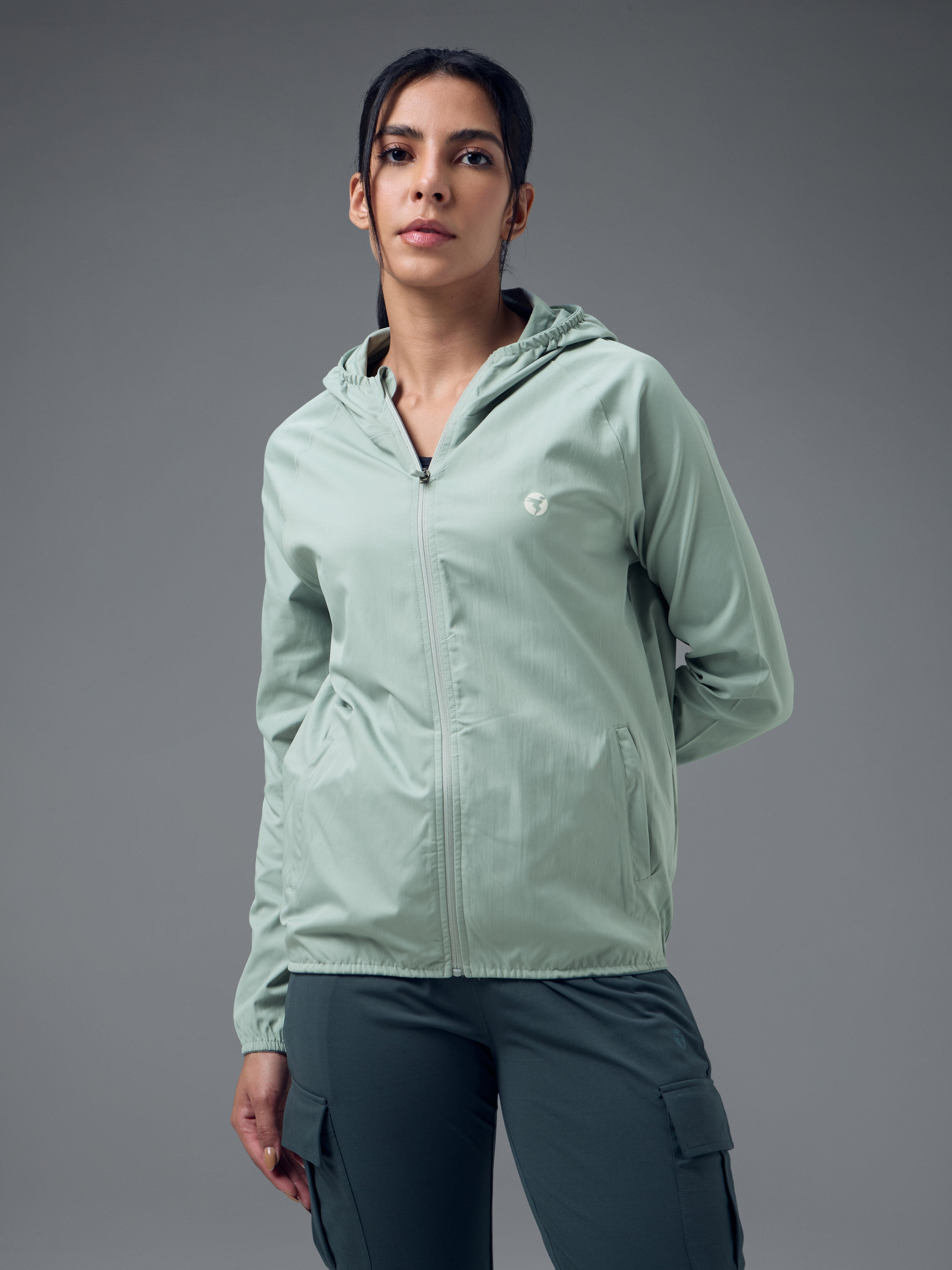 Women Slim Fit Hooded Jacket with TECHNOWARM+