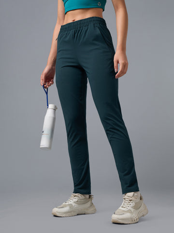 Women Solid Straight Fit Trackpants with 4 Way Crispy