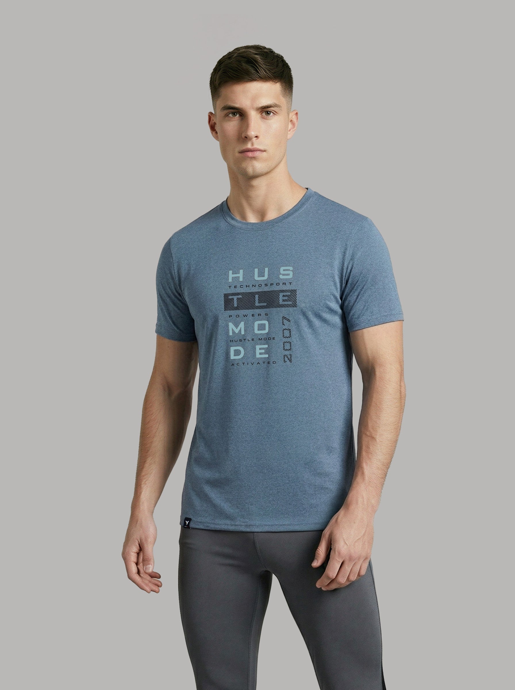 Men Printed Slim Fit Round Neck T-shirt with COTFLEX