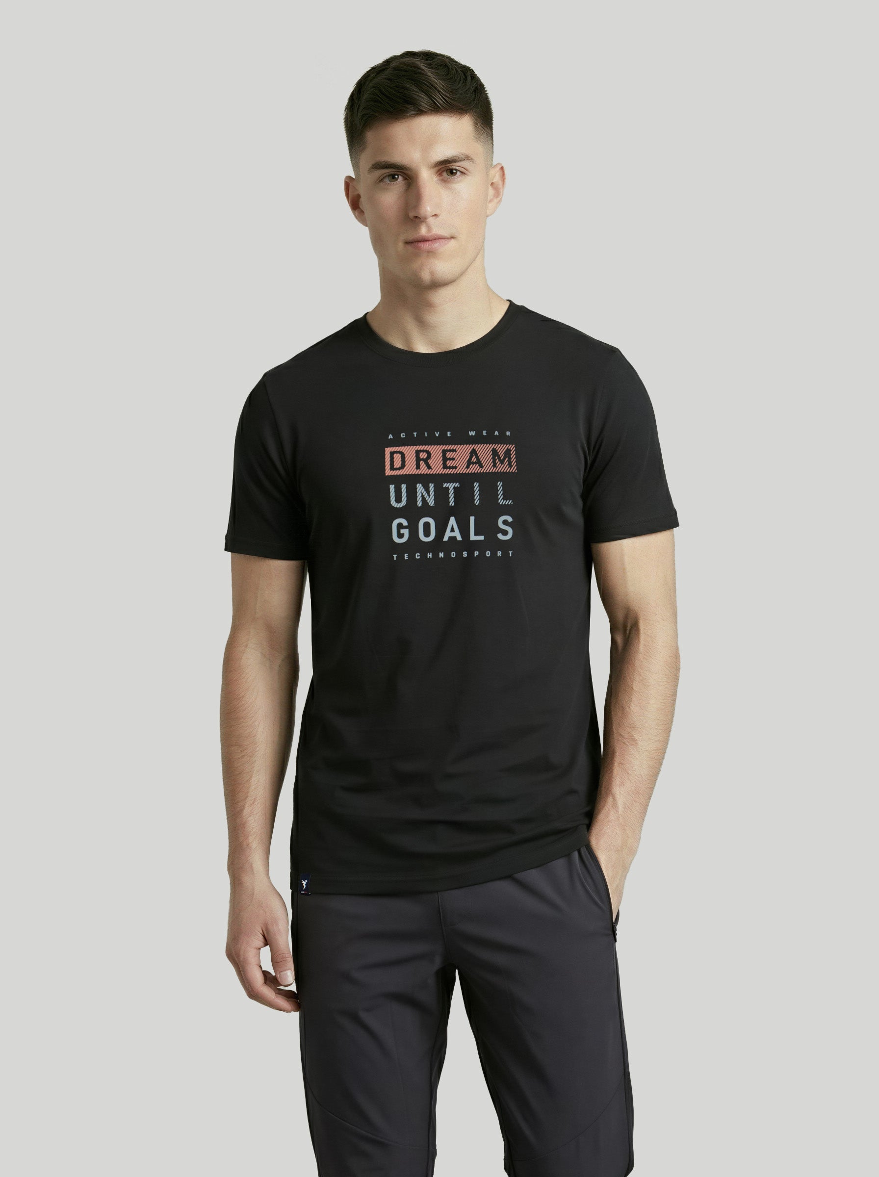 Men Printed Slim Fit Round Neck T-shirt with COTFLEX