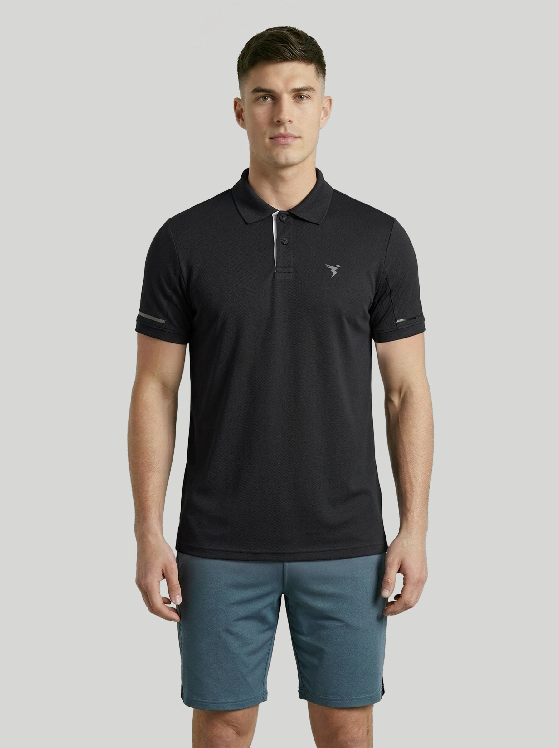 Men Solid Slim Fit Polo T-shirt with TECHNO COOL+