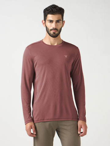 Men Solid Slim Fit Crew Neck T-shirt with TECHNO COOL+