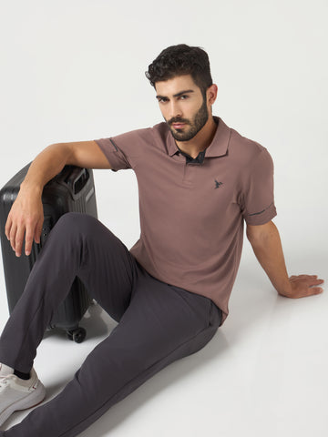 Men Solid Slim Fit Polo T-shirt with TECHNO COOL+