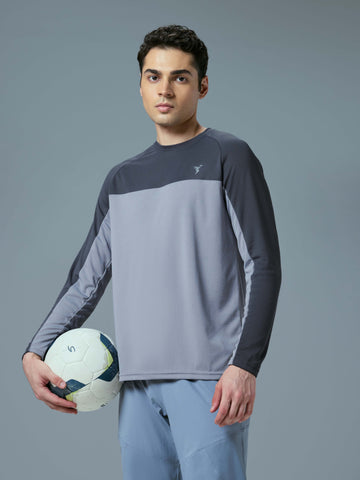 Men Colorblock Slim Fit Crew Neck T-shirt with TECHNO COOL+