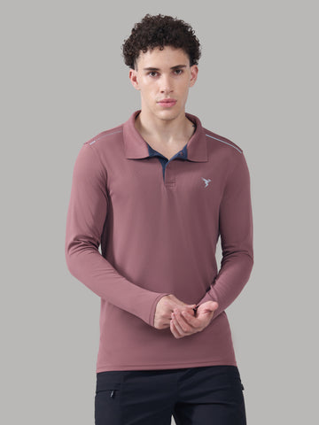 Men Solid Slim Fit Polo T-shirt with TECHNOCOOL+