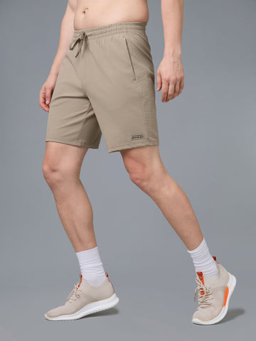 Men Solid Slim Fit Active Out Sports Shorts with ELASTOPLUS