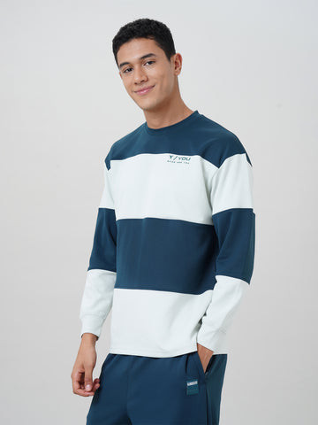 Men's Colorblock Crewneck Drop-Shoulder Sweatshirt with CLOUDFLEX