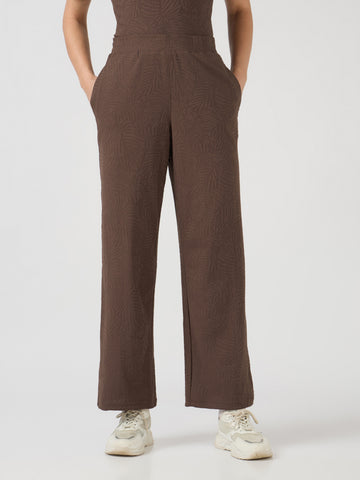 Women Textured Straight Fit Trackpants with COTFLEX