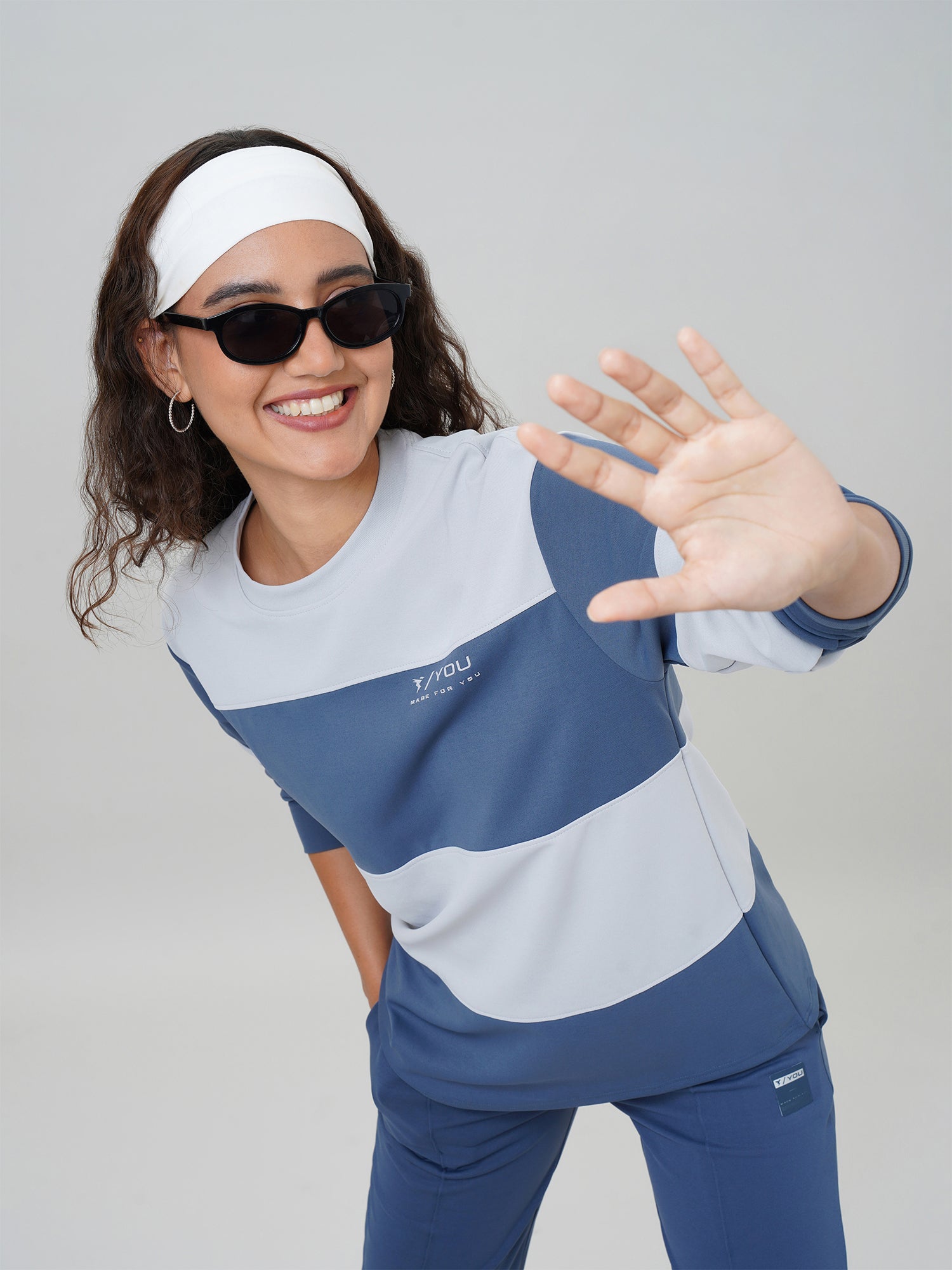 Women's Colorblock Crewneck Oversized  Sweatshirt with CLOUDFLEX