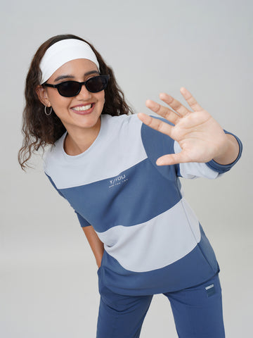 Women's Colorblock Crewneck Oversized  Sweatshirt with CLOUDFLEX