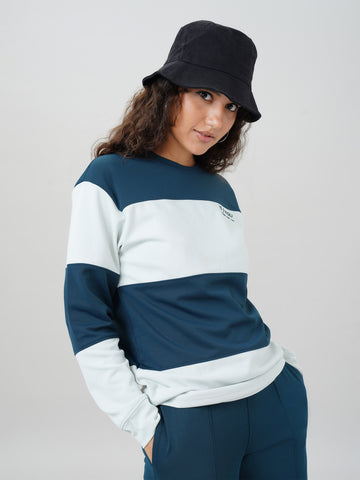 Women's Colorblock Crewneck Oversized  Sweatshirt with CLOUDFLEX