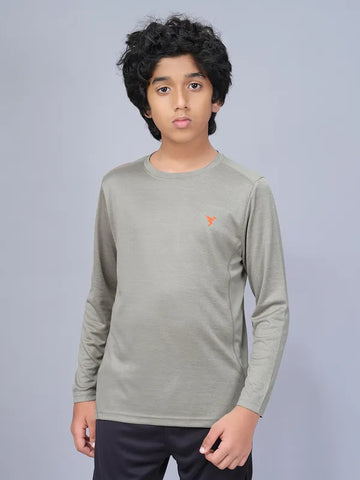 Boys Melange Slim Fit Crew Neck T-shirt with DOUBLE COOL