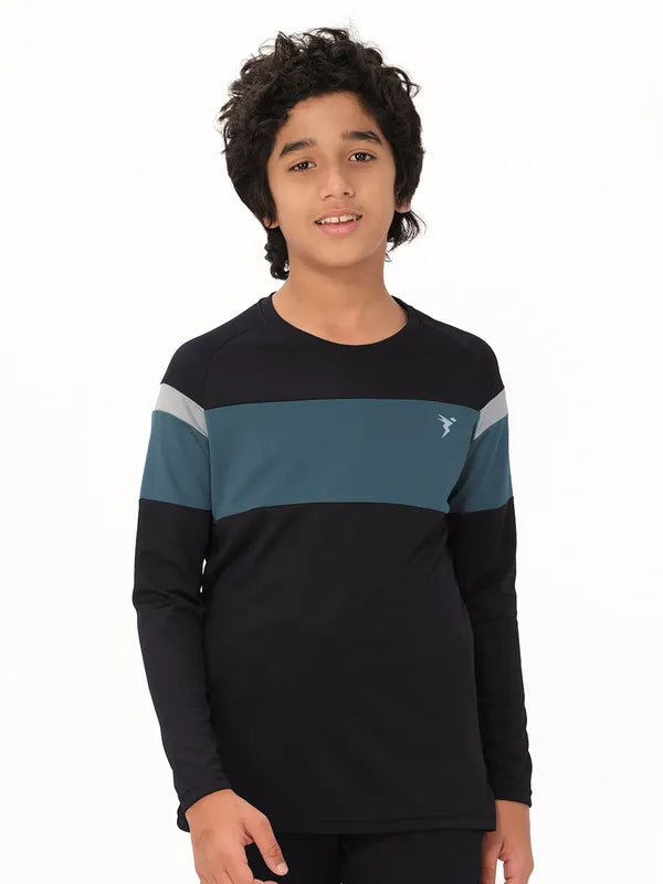 Boys Colorblock Slim Fit Crew Neck T-shirt with DOUBLE COOL