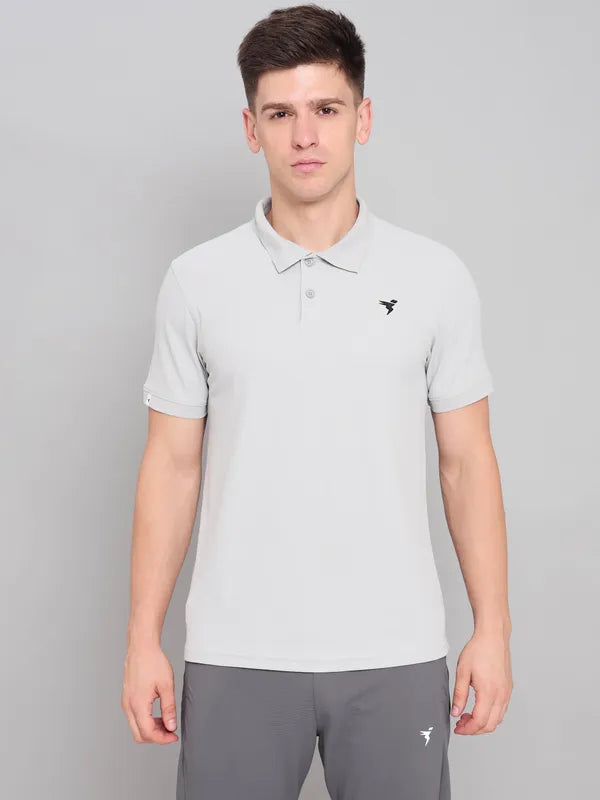 Men Solid Slim Fit Polo T-shirt with MATPIQ