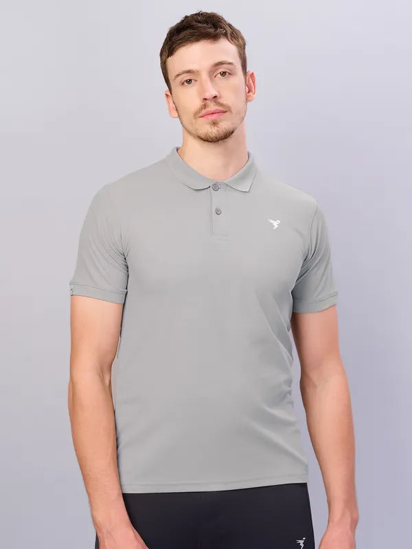 Men Solid Slim Fit Polo T-shirt with MATPIQ