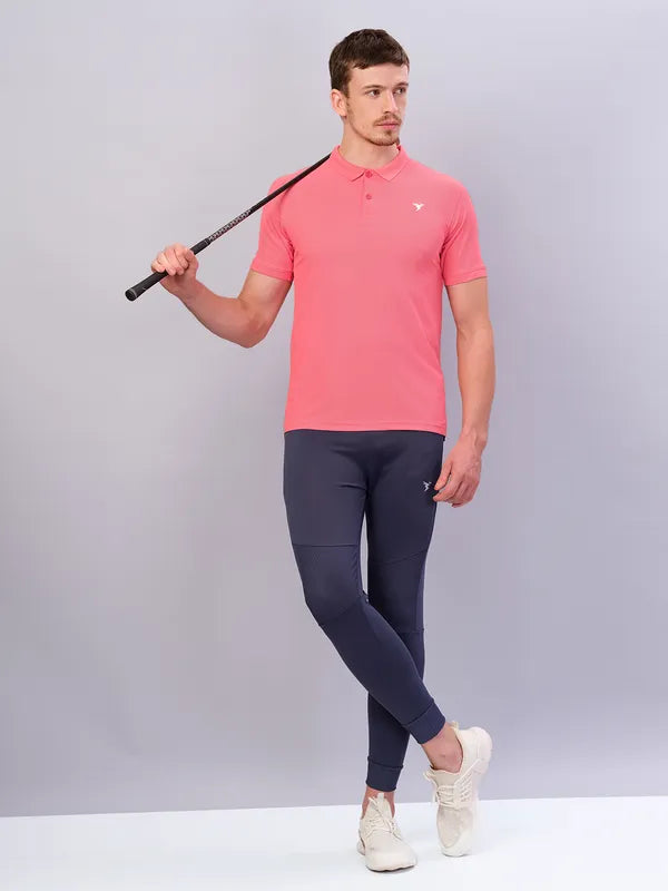 Men Solid Slim Fit Polo T-shirt with MATPIQ