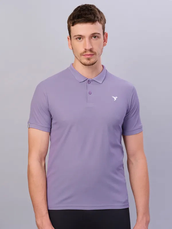 Men Solid Slim Fit Polo T-shirt with MATPIQ