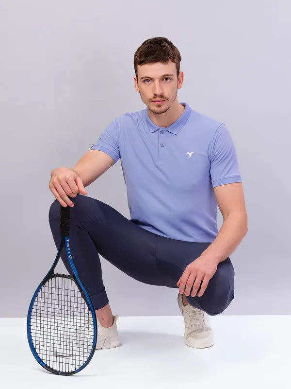 Men Solid Slim Fit Polo T-shirt with MATPIQ