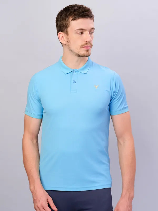 Men Solid Slim Fit Polo T-shirt with MATPIQ