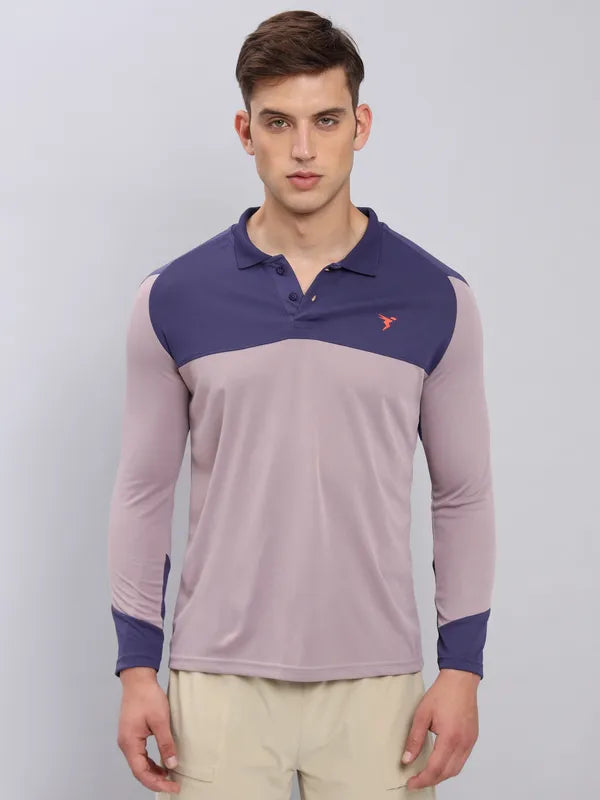 Men Colorblock Slim Fit Polo T-shirt with TECHNO COOL+