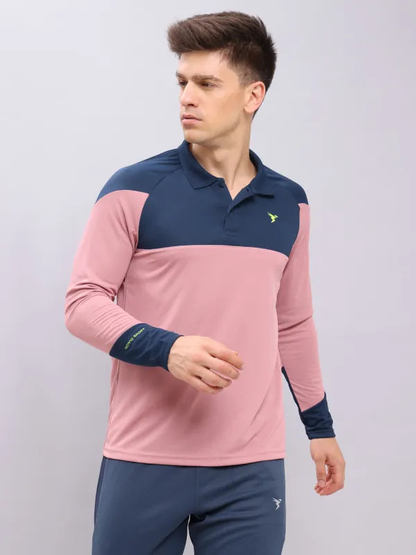 Men Colorblock Slim Fit Polo T-shirt with TECHNO COOL+