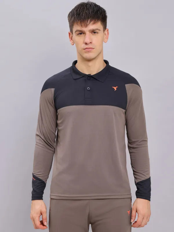 Men Colorblock Slim Fit Polo T-shirt with TECHNO COOL+