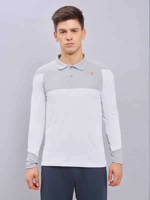 Men Colorblock Slim Fit Polo T-shirt with TECHNO COOL+