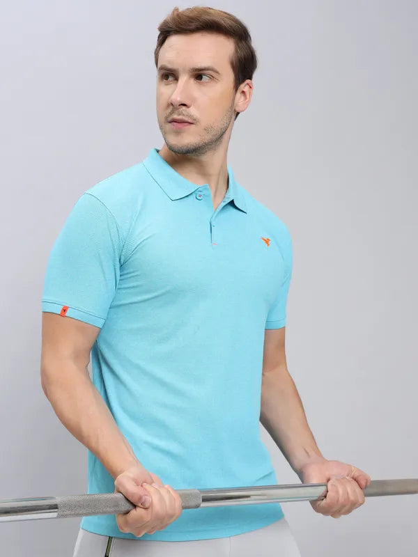 Men Solid Slim Fit Polo T-shirt with MATPIQ