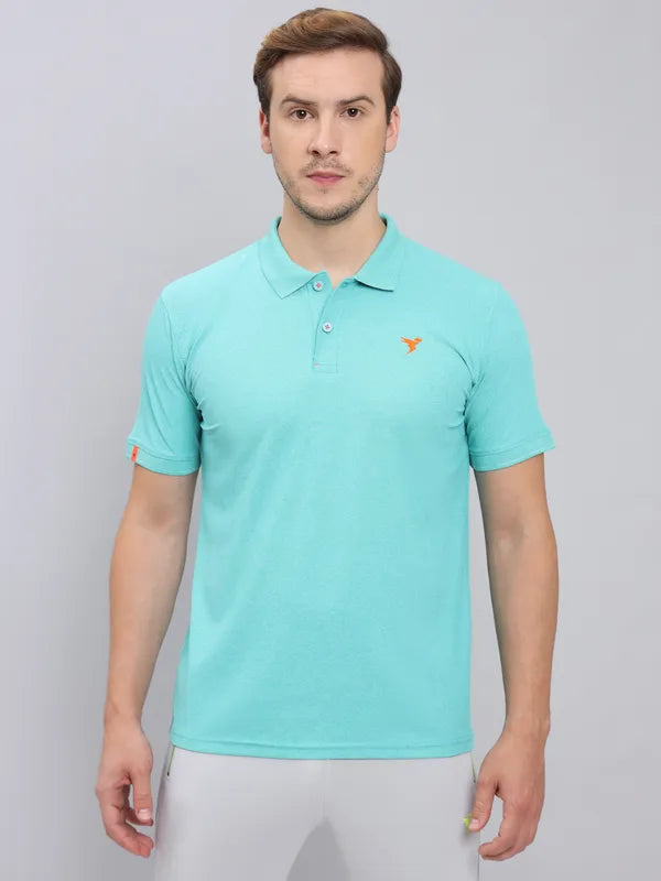 Men Solid Slim Fit Polo T-shirt with MATPIQ