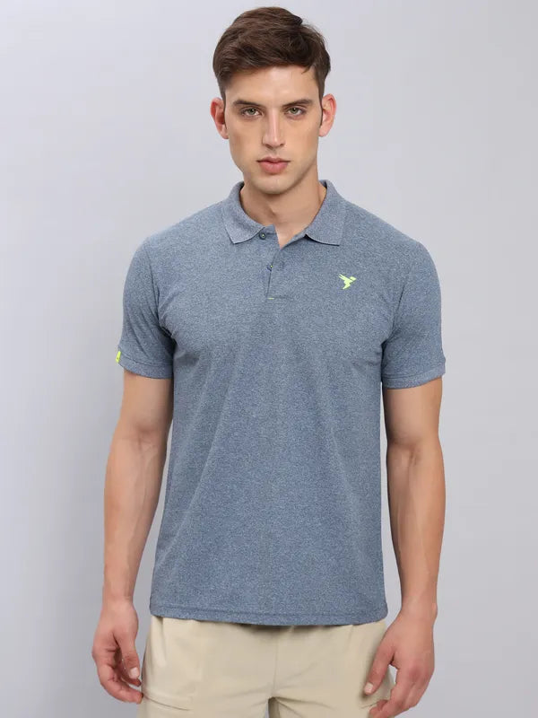 Men Solid Slim Fit Polo T-shirt with MATPIQ