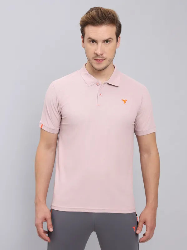 Men Solid Slim Fit Polo T-shirt with MATPIQ