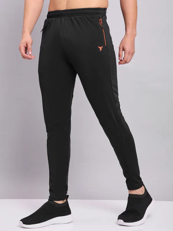 Men Solid Slim Fit Trackpants with TECHNO DRY