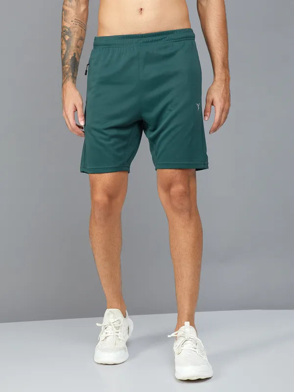 Men Solid Slim Fit Shorts with TECHNO DRY