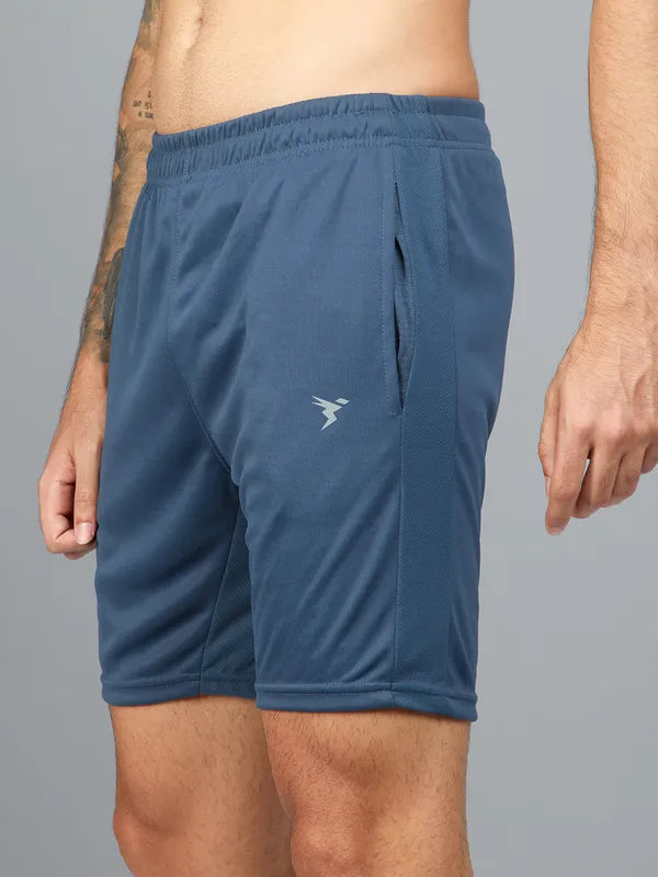 Men Solid Slim Fit Shorts with TECHNO DRY
