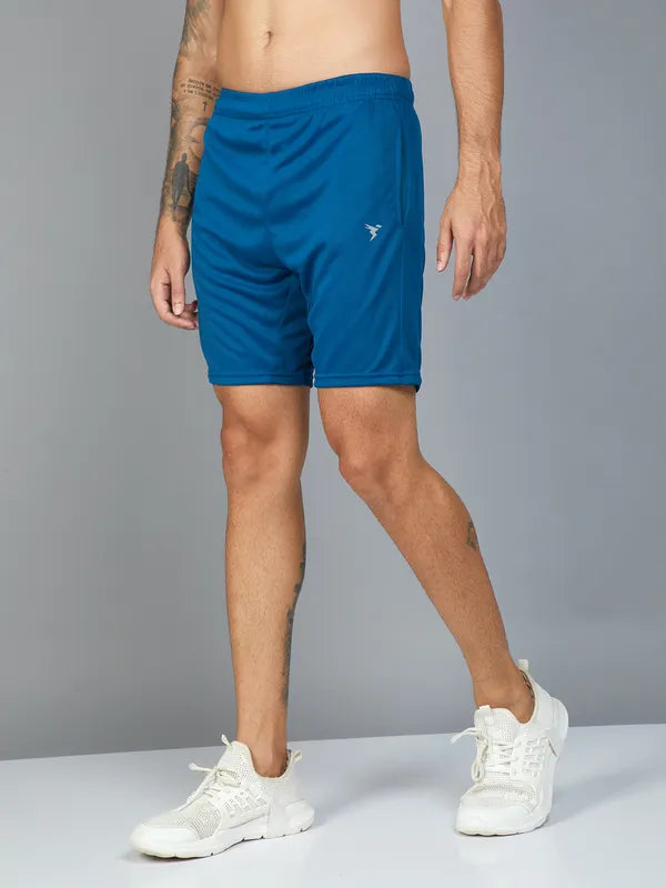 Men Solid Slim Fit Shorts with TECHNO DRY